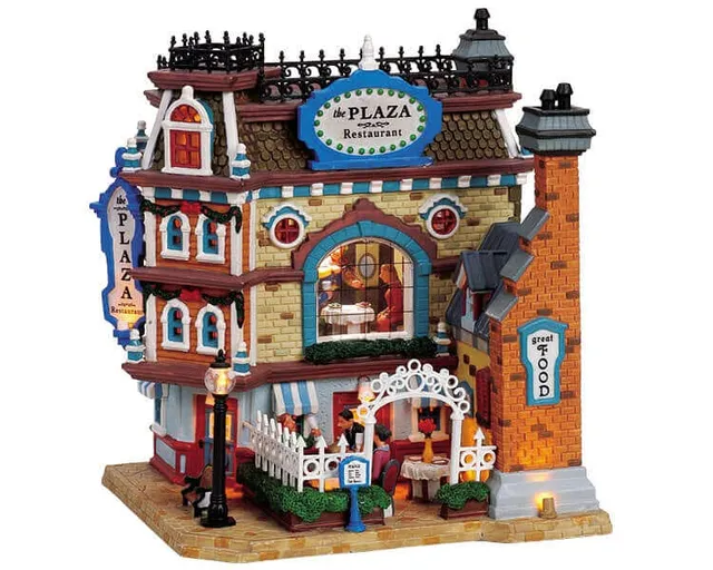 lemax-the-plaza-restaurant-village-miniature-lumineux image 1