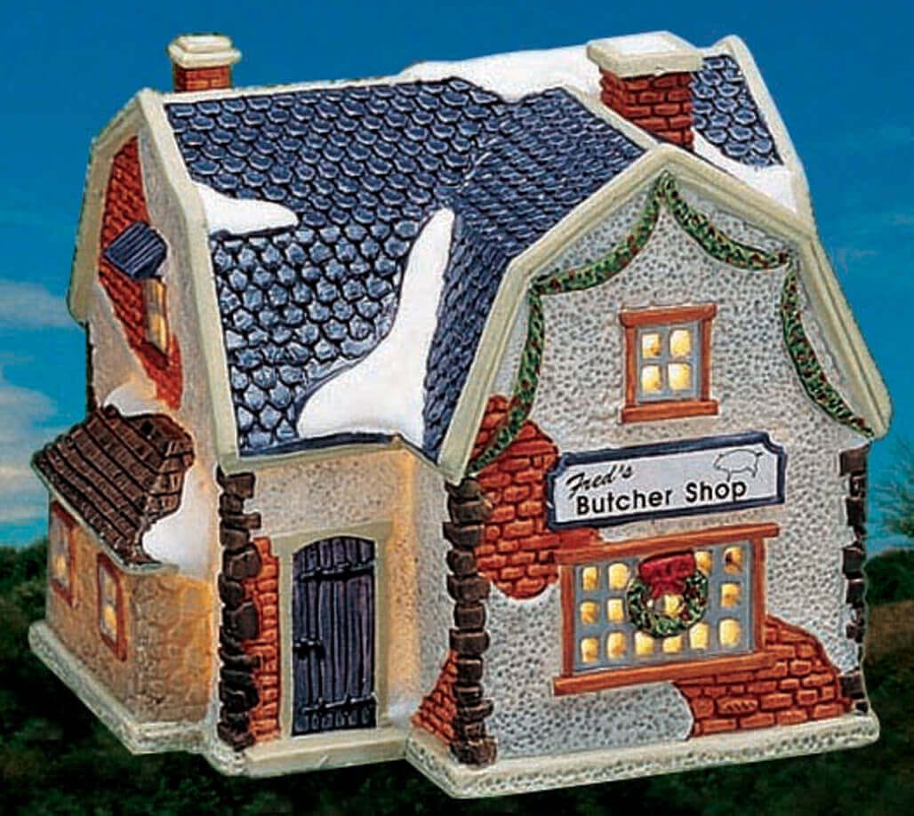 lemax-fred-s-butcher-shop-boucherie-miniature-lumineuse-village-de-no-l image 1