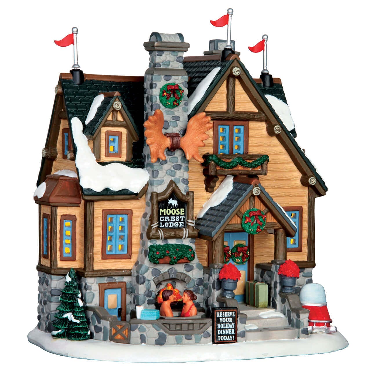 lemax-moose-crest-lodge-chalet-de-village-de-no-l-lumineux image 1