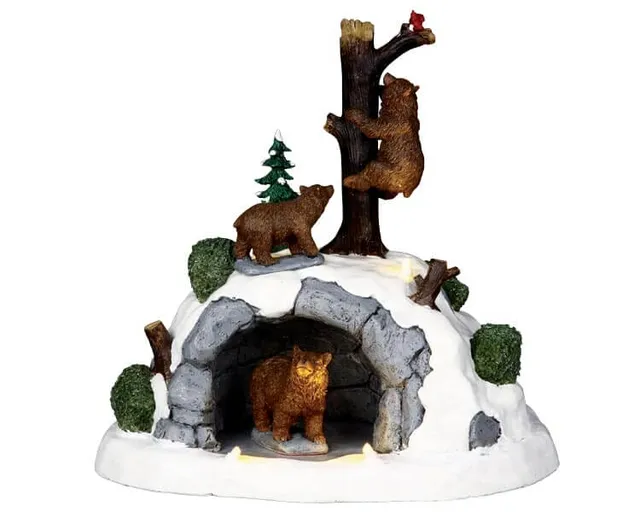 lemax-bear-cave-grotte-aux-ours-pour-village-miniature image 1