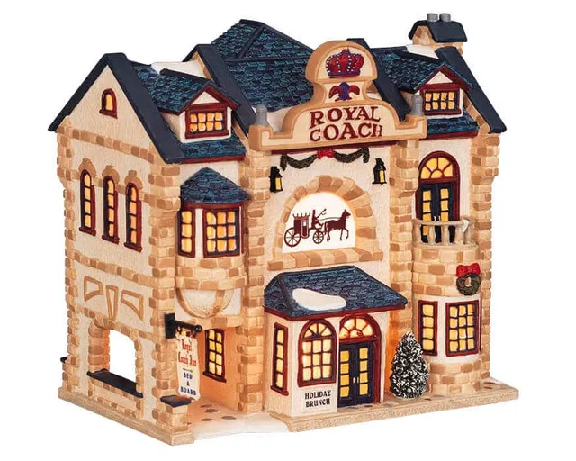 lemax-royal-coach-inn-auberge-miniature-lumineuse-pour-village-de-no-l image 1