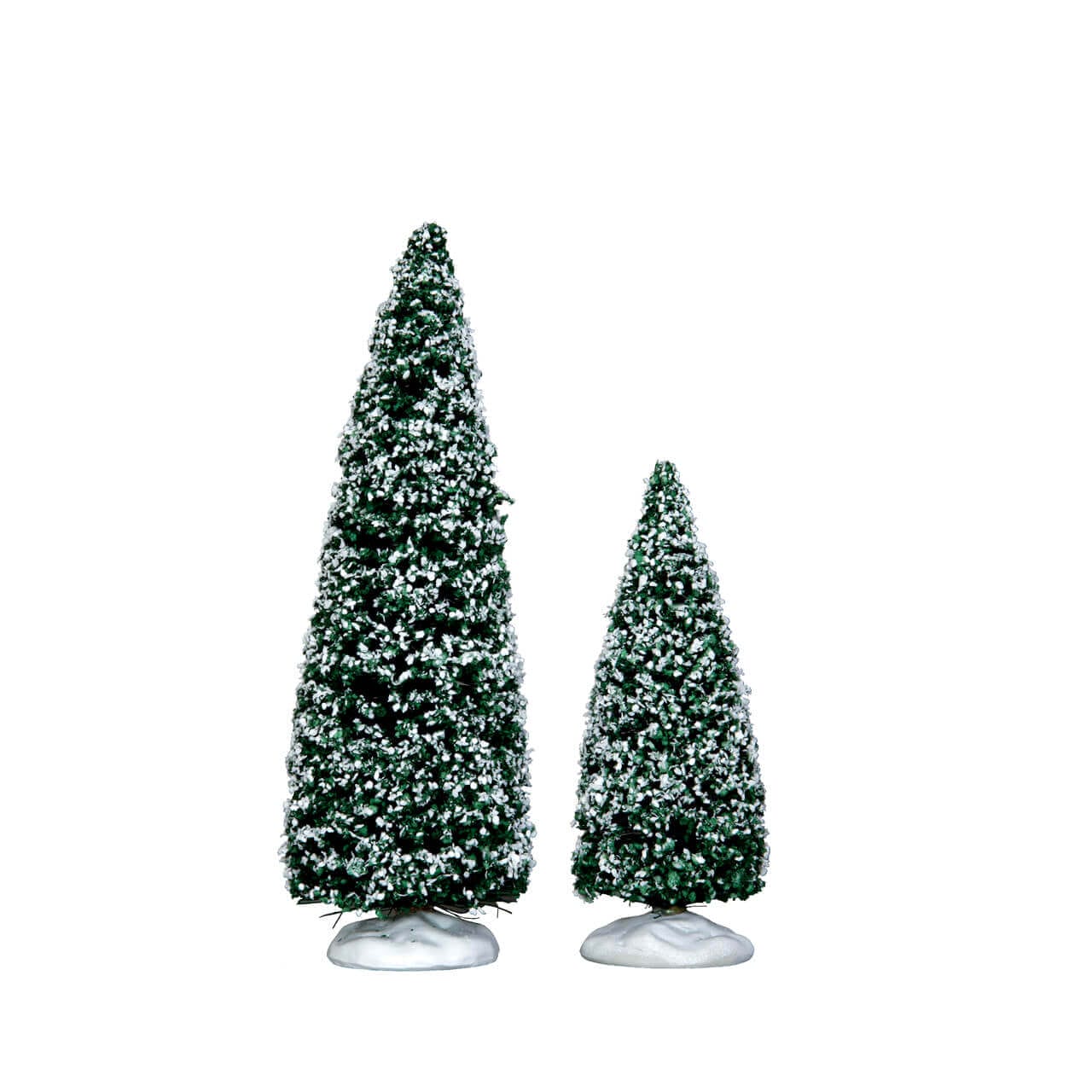 lemax-snowy-juniper-tree-set-de-2-sapins-miniatures-enneig-s-moyen-et-petit image 1
