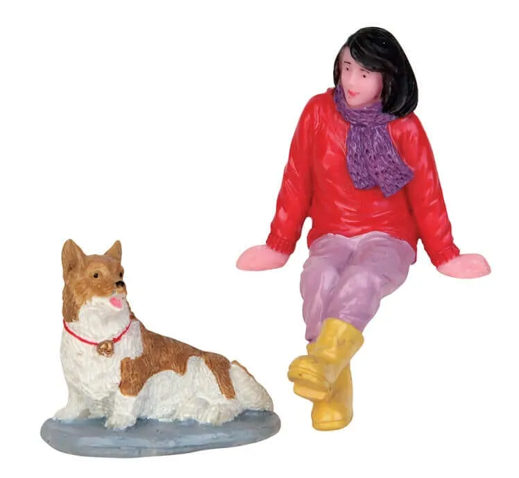 lemax-a-short-break-set-de-2-figurines-assises-village-de-no-l image 1