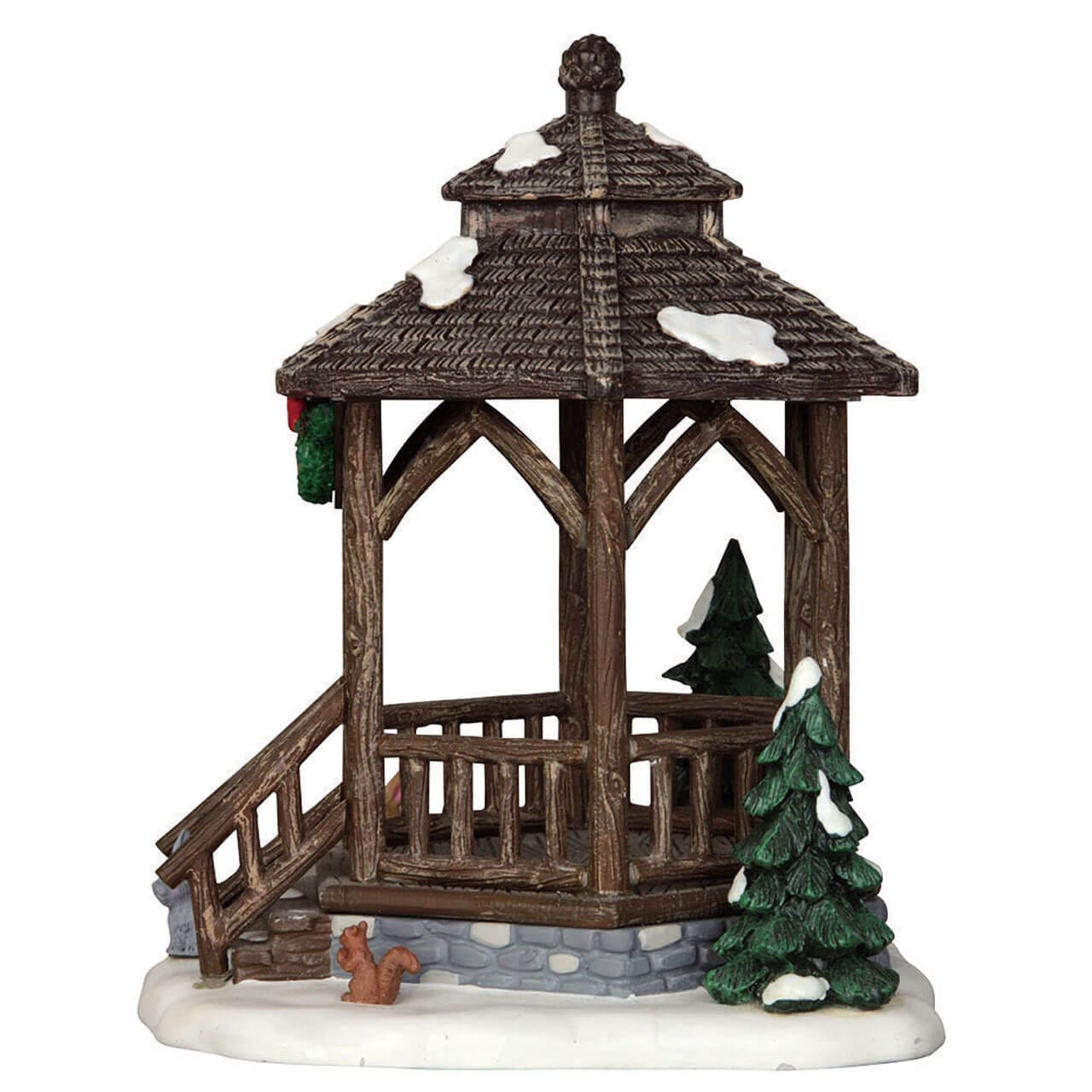lemax-winter-gazebo-kiosque-miniature-animaux-des-bois image 2
