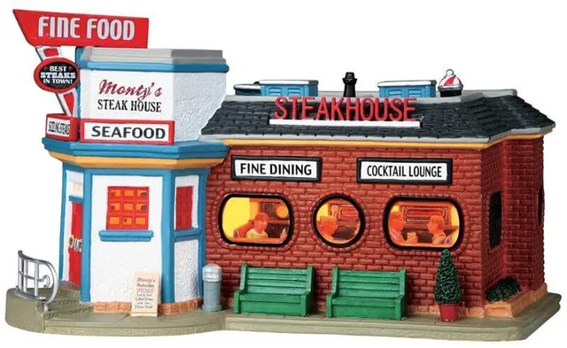 lemax-monty-s-steak-house-maison-miniature-lumineuse-village-de-no-l image 1