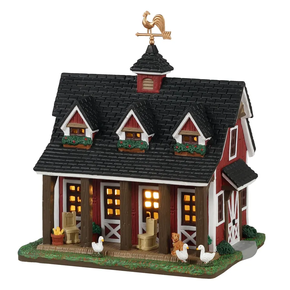 lemax-our-barn-our-home-grange-rouge-lumineuse-village-de-no-l image 1