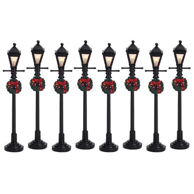 lemax-gas-lantern-street-lamp-set-of-8-lot-8-r-verb-res-miniatures image 1