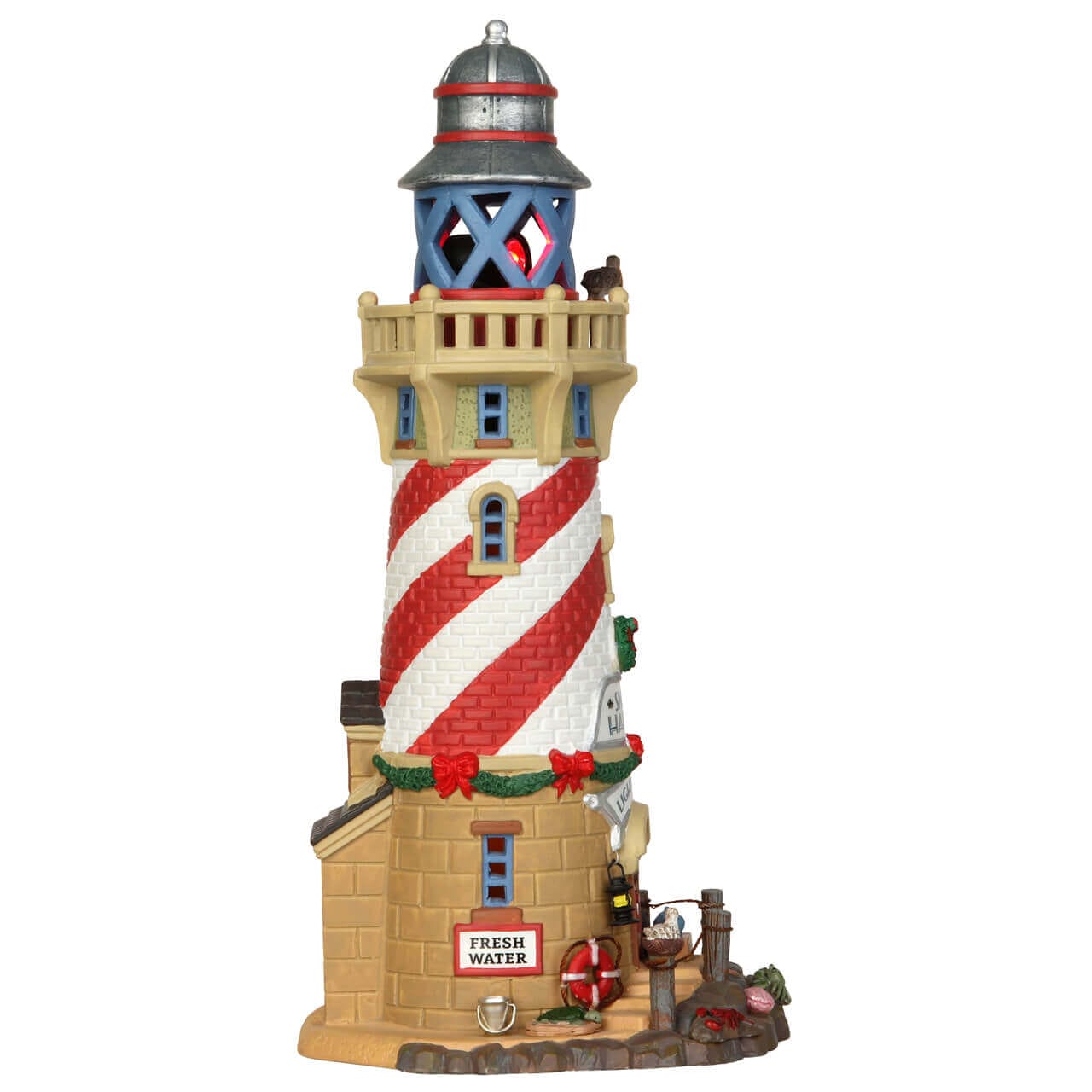 lemax-snug-harbor-lighthouse-phare-miniature-lumineux-balise-rotative image 2