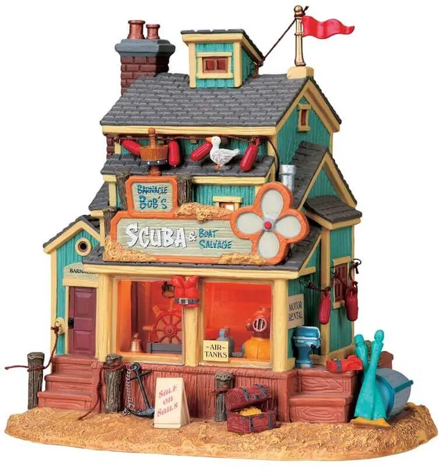 lemax-barnacle-bob-s-scuba-boat-salvage-boutique-portuaire-lumineuse image 1