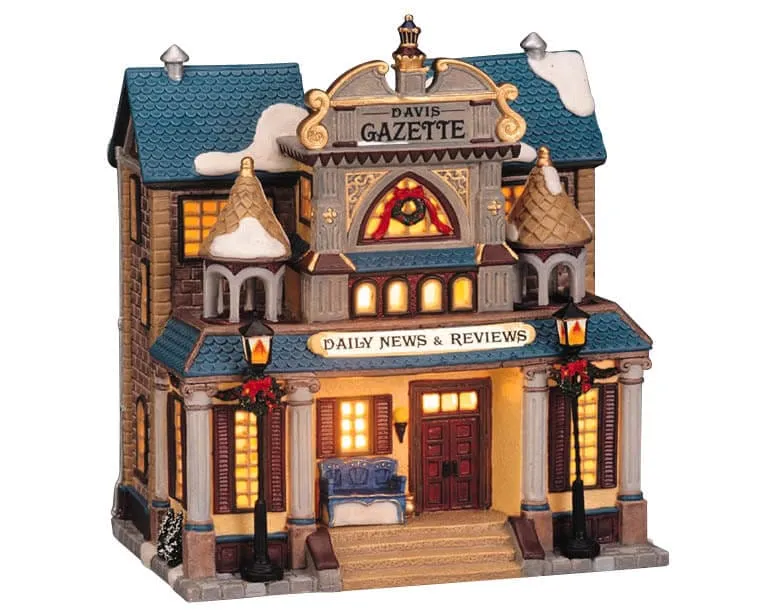 lemax-the-davis-gazette-b-timent-miniature-lumineux-kiosque-journal image 1