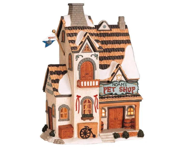 lemax-noah-s-pet-shop-animalerie-lumineuse-village-de-no-l image 1