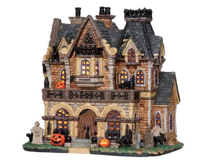 lemax-haunted-manor-manoir-hant-miniature-lumineux-spooky-town image 1