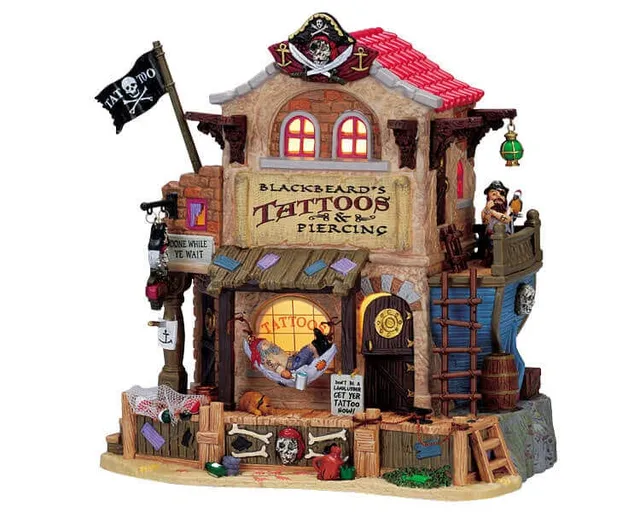 lemax-blackbeard-s-tattoos-b-timent-lumineux-spooky-town image 1