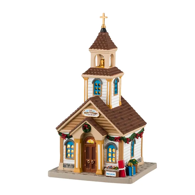 lemax-the-new-village-church-glise-de-village-miniature-lumineuse image 1