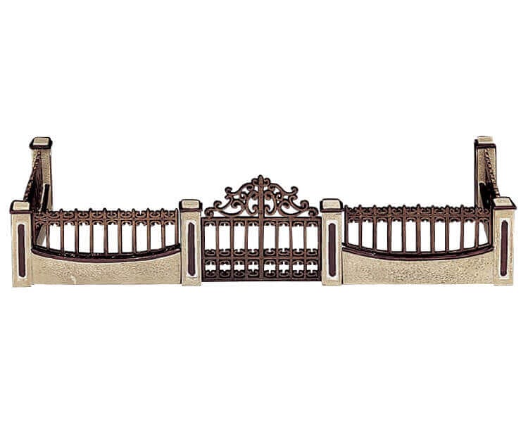 lemax-iron-gate-and-wall-portail-et-mur-miniature-village image 1