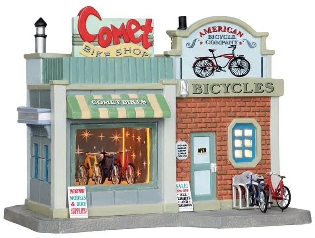 lemax-comet-bike-shop-b-timent-miniature-lumineux-de-no-l image 1