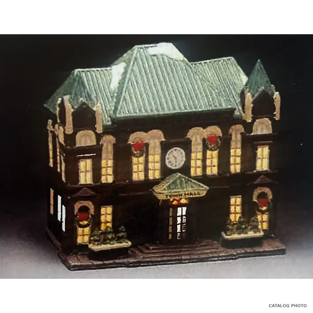lemax-large-town-hall-mairie-de-village-miniature-lumineuse image 1