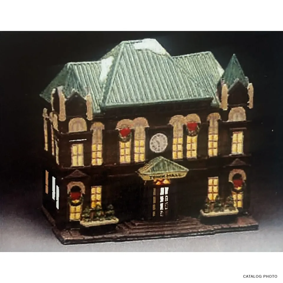 lemax-large-town-hall-mairie-de-village-miniature-lumineuse image 1