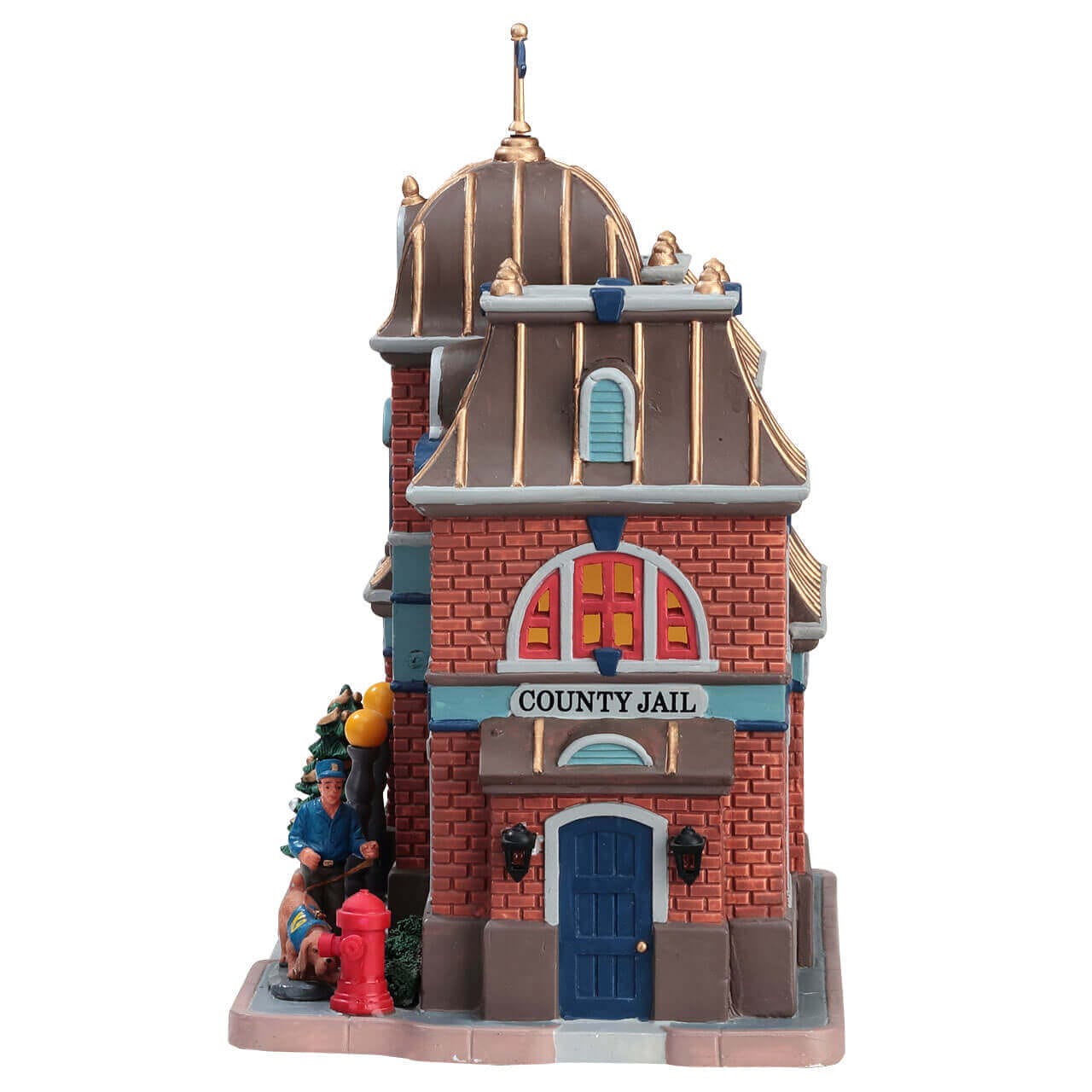 lemax-rolling-hills-police-station-poste-de-police-lumineux-village-miniature image 2