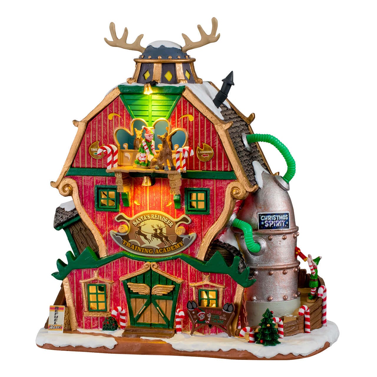 lemax-santa-s-reindeer-training-academy-maison-lumineuse-village-de-no-l image 4