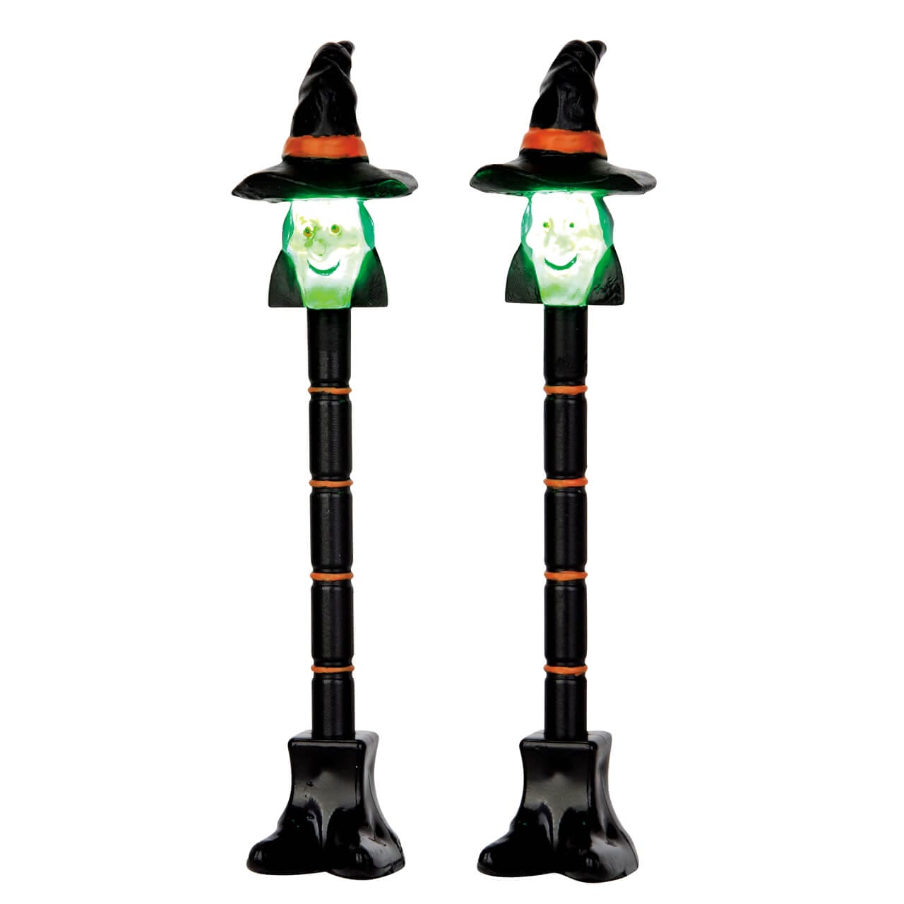 lemax-witch-lamp-post-set-of-2-lampadaires-sorci-re-halloween image 1