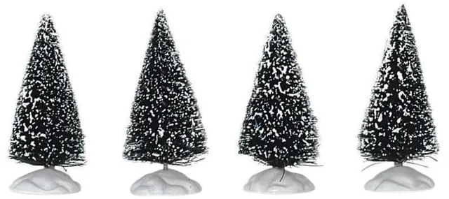 lemax-bristle-tree-lot-de-4-sapins-miniatures-5-cm image 1