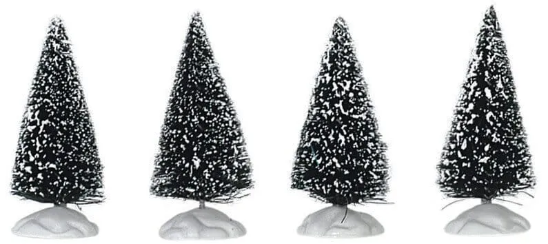 lemax-bristle-tree-lot-de-4-sapins-miniatures-5-cm image 1