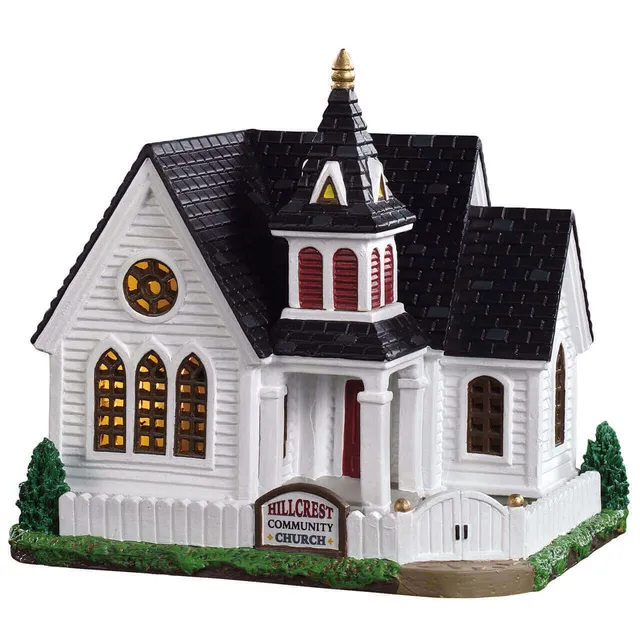 lemax-hillcrest-community-church-glise-miniature-harvest-crossing image 1