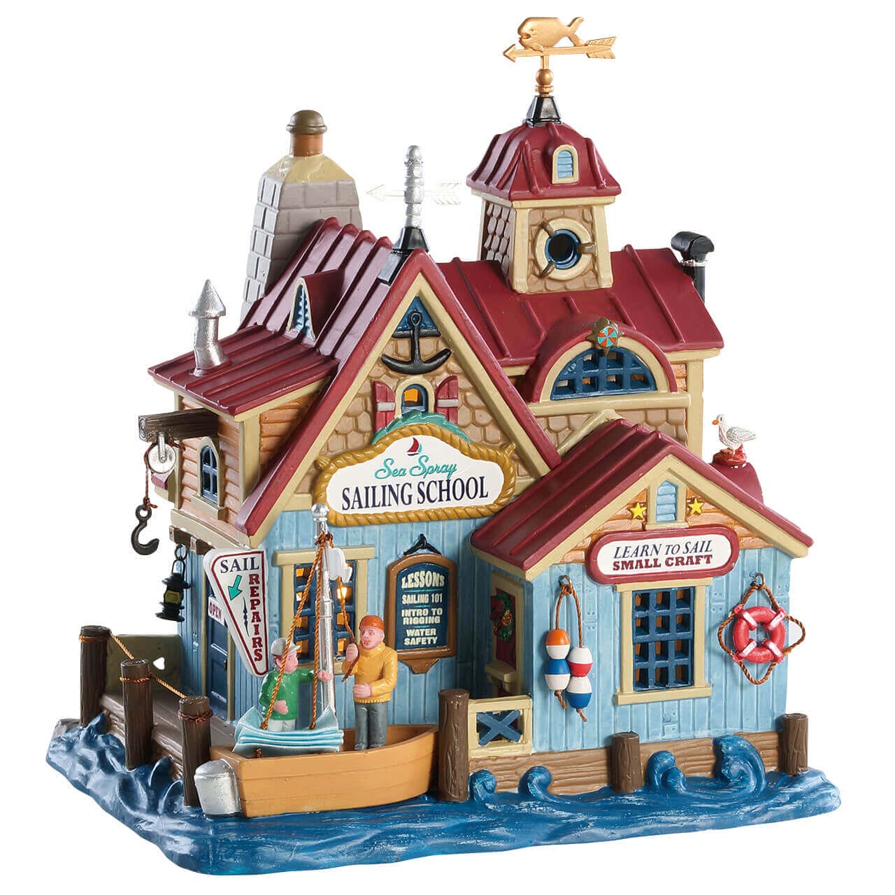 lemax-sea-spray-sailing-school-b-timent-miniature-lumineux-bord-de-mer image 1
