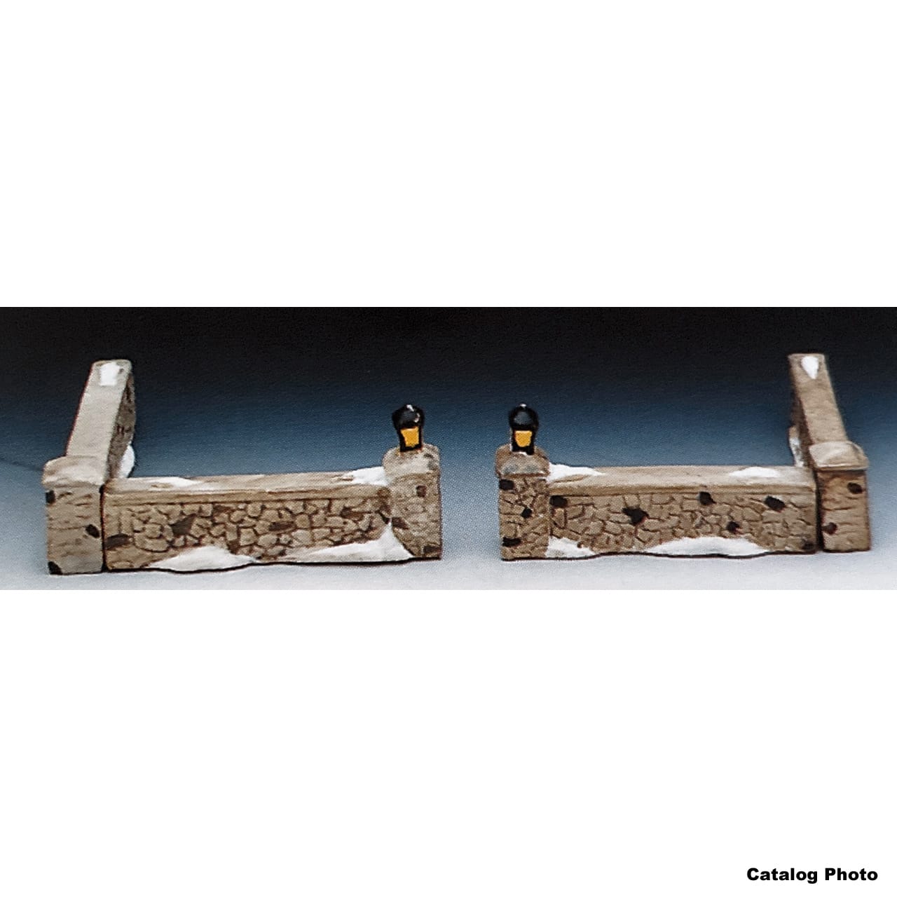 lemax-stone-wall-set-of-4-murets-d-coratifs-pour-village-miniature image 1