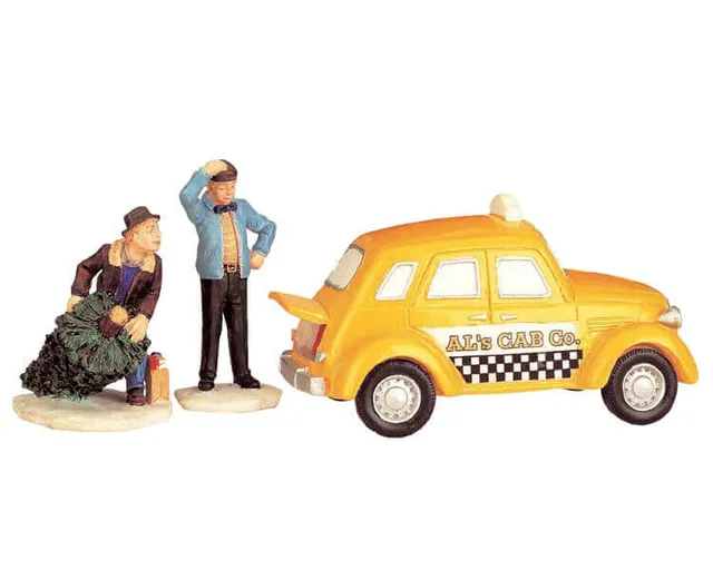 lemax-al-s-cab-taxi-miniature-jaune-village-de-no-l image 1