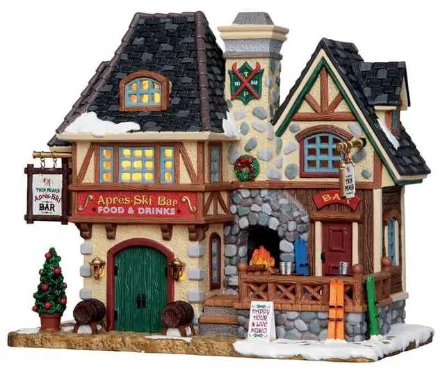 lemax-twin-peaks-apres-ski-chalet-miniature-lumineux-apr-s-ski image 1