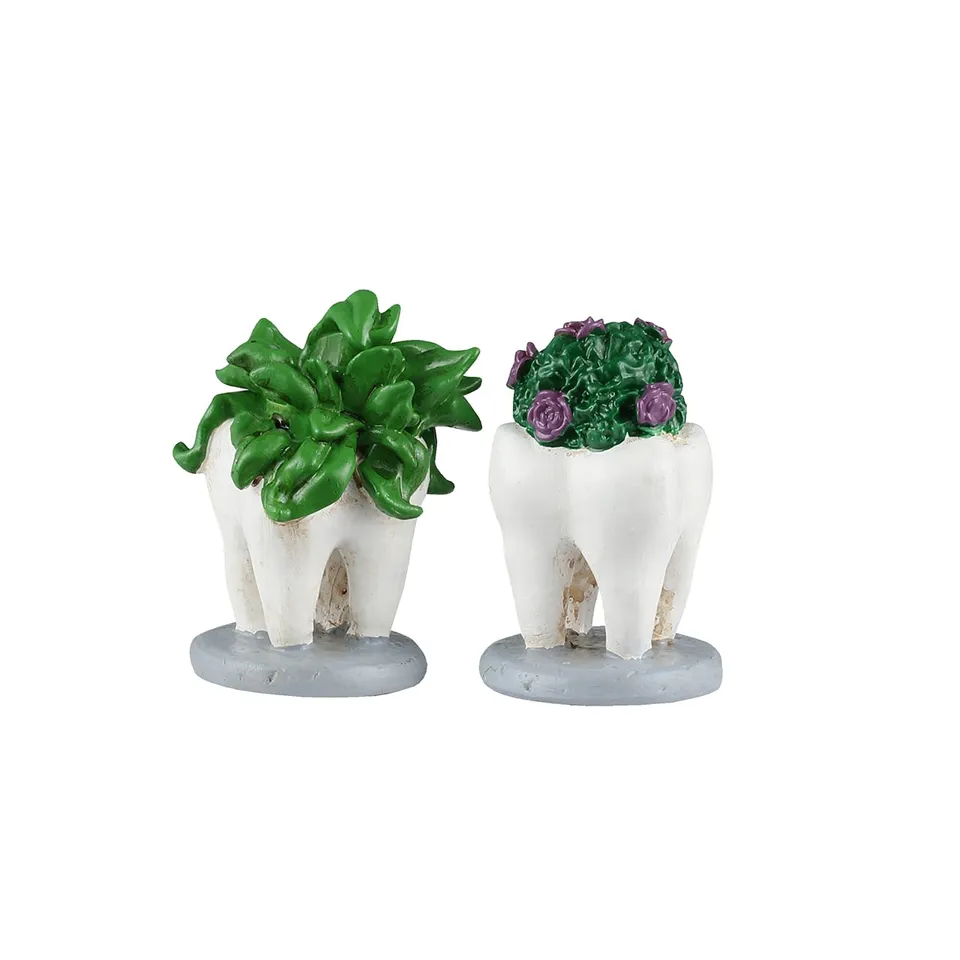 lemax-tooth-plants-plantes-dents-spooky-town-miniature-halloween image 1