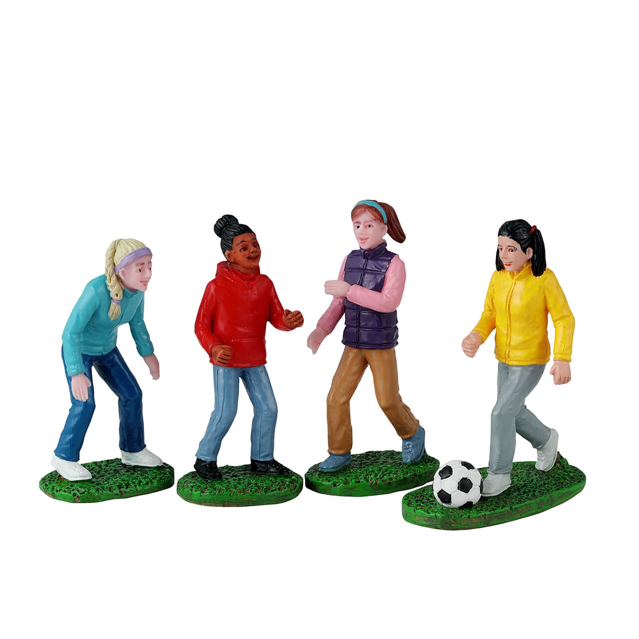 lemax-girls-soccer-game-figurine-match-de-foot-village image 2