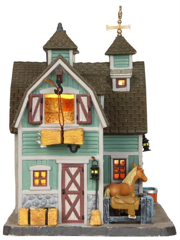 lemax-meadowbrook-stable-table-miniature-lumineuse-village-de-no-l image 2