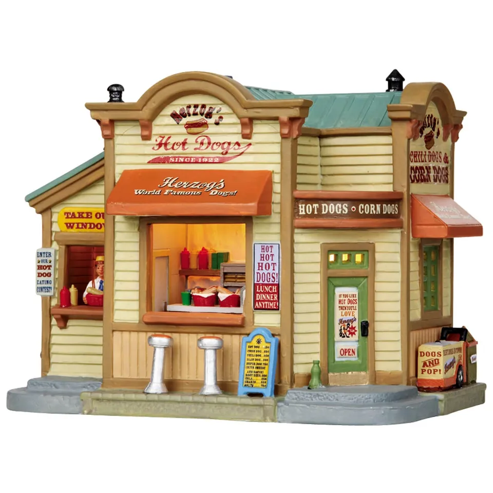 lemax-herzog-s-hot-dogs-stand-gourmand-lumineux-village-no-l image 1