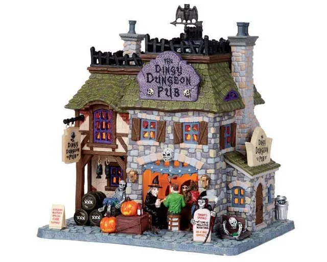 lemax-the-dingy-dungeon-pub-pub-hant-miniature-spooky-town image 1