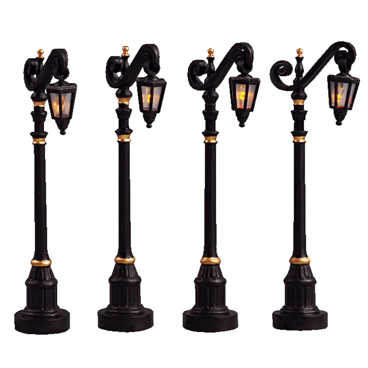 lemax-colonial-street-lamp-set-of-4-lot-de-4-r-verb-res-miniatures image 1
