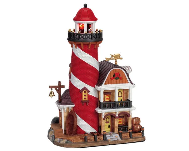 lemax-swordfish-point-lighthouse-phare-miniature-lumineux-village-de-no-l image 1