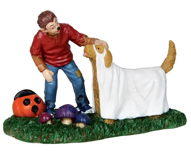 lemax-a-wolf-and-his-dog-figurine-loup-spooky-town-village-d-halloween image 1