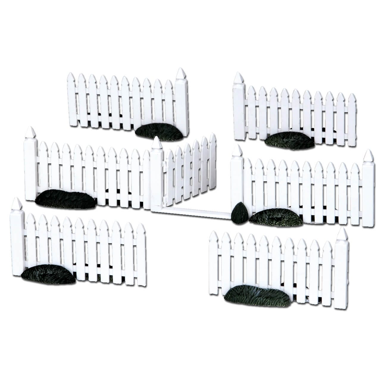 lemax-plastic-picket-fence-set-of-7-lot-7-barri-res-village-miniature image 1