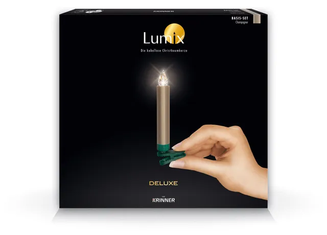 krinner-lumix-deluxe-champagne-base-set-10-bougies-led-t-l-commande image 1
