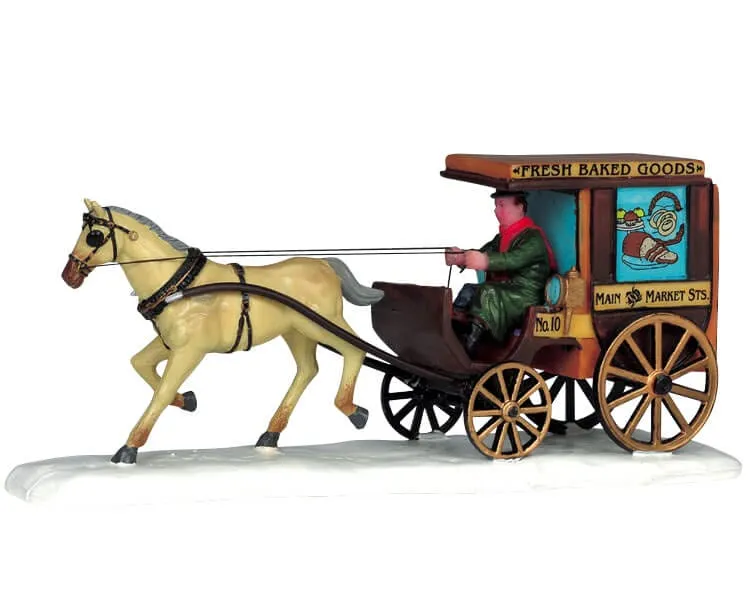 lemax-baker-s-wagon-chariot-de-boulanger-miniature-pour-village-de-no-l image 1