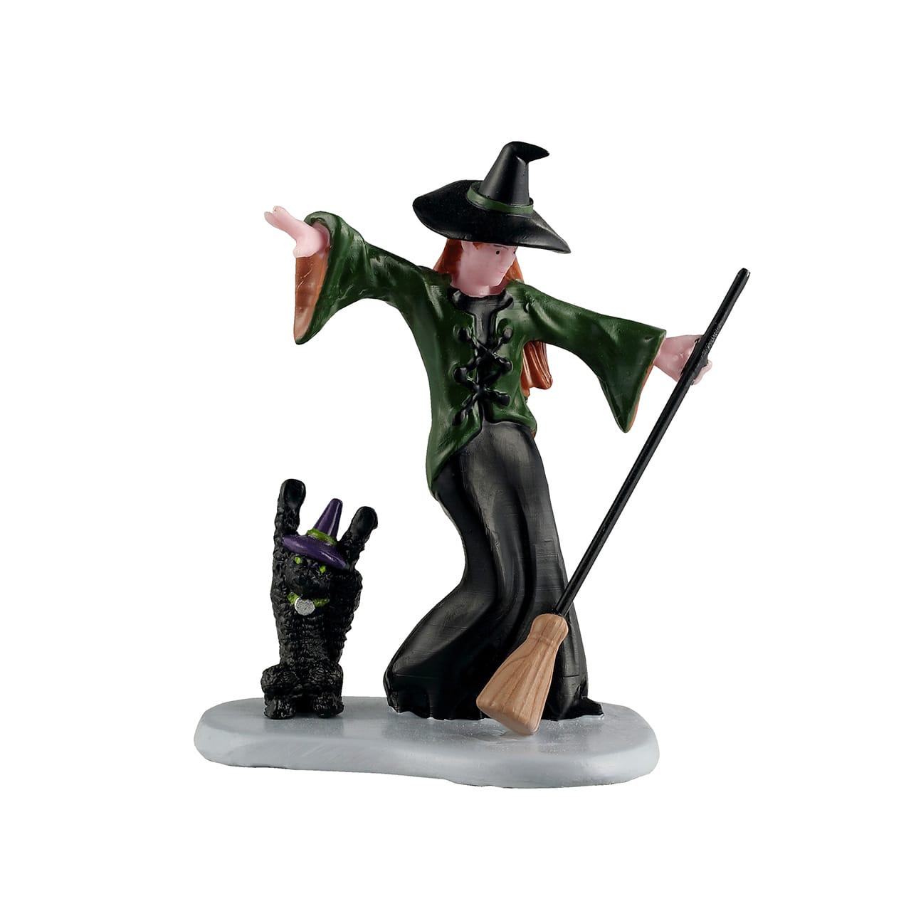 lemax-witch-s-dance-party-figurine-spooky-town-sorci-re-et-chat-noir image 1