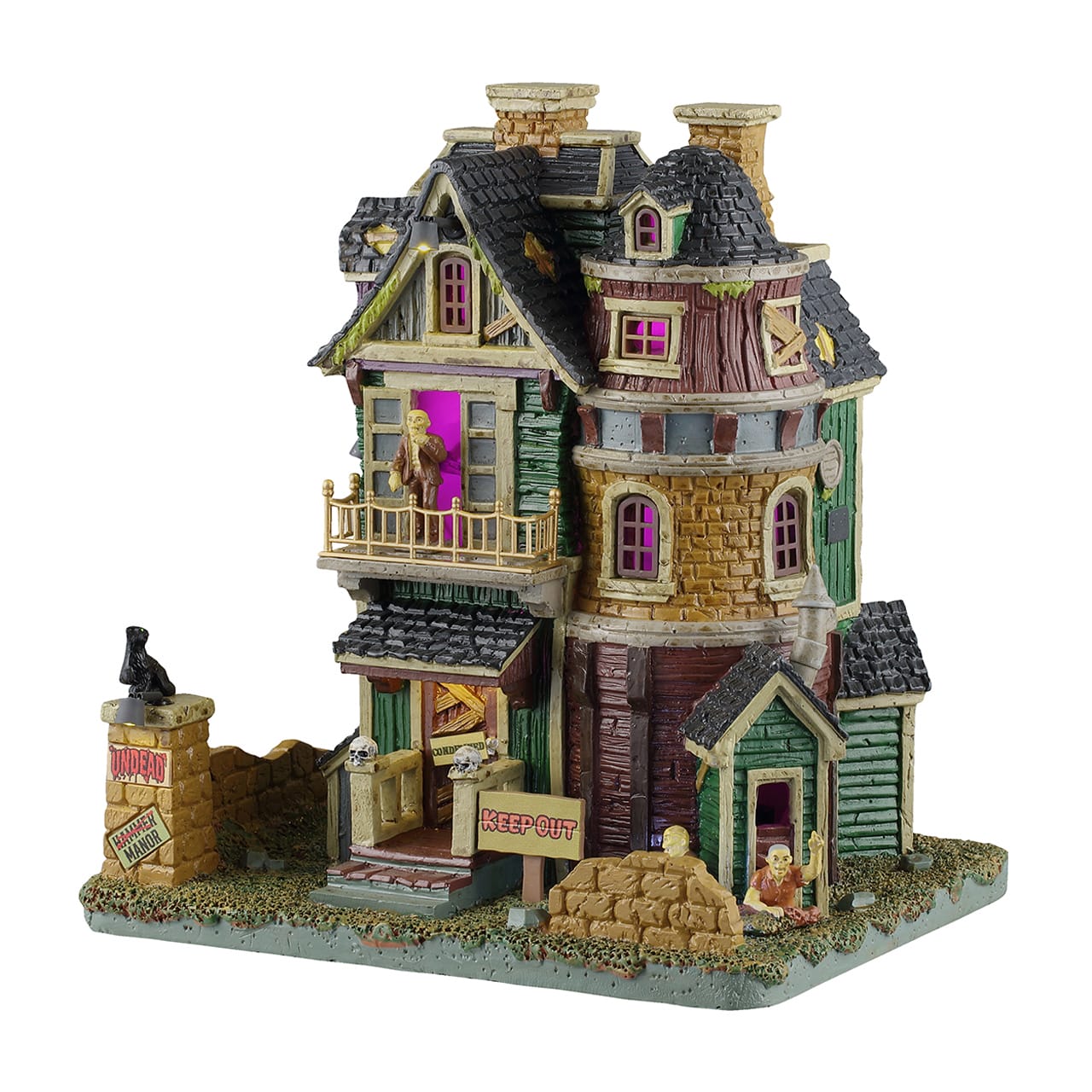 lemax-undead-manor-manoir-hant-lumineux-violet-spooky-town image 1