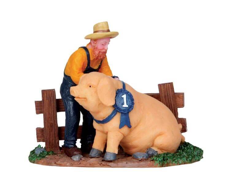 lemax-prize-pig-figurine-cochon-de-ferme-village-miniature image 2
