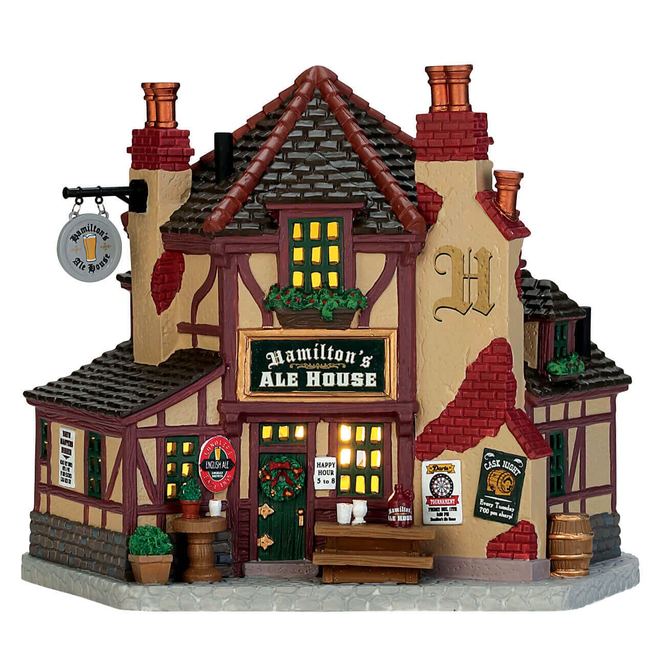 lemax-hamilton-s-ale-house-pub-anglais-lumineux-village-de-no-l image 1