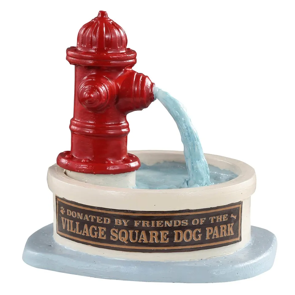 lemax-dog-park-water-fountain-fontaine-parc-chiens-pour-village-de-no-l image 1