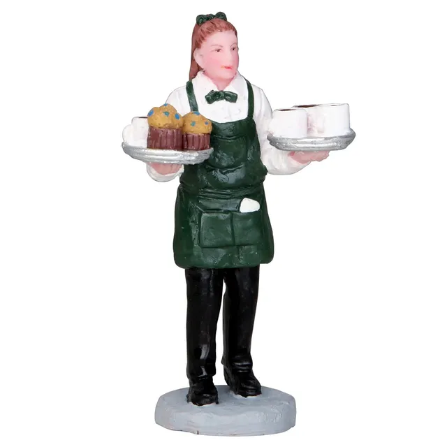 lemax-coffee-shop-girl-figurine-caf-pour-village-miniature image 1