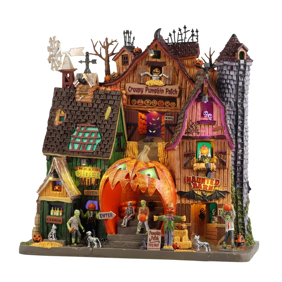 lemax-creepy-pumpkin-patch-d-cor-halloween-spooky-town-lumineux image 1
